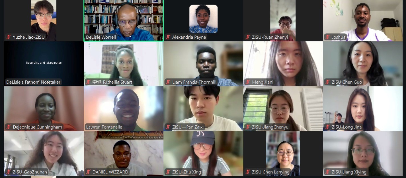 Screenshot of speakers, moderators and some participants